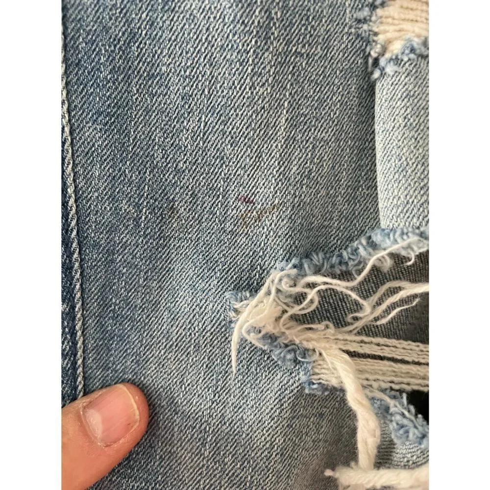 Hollister vintage boyfriend rainbow embrroidered distressed crop jeans 27